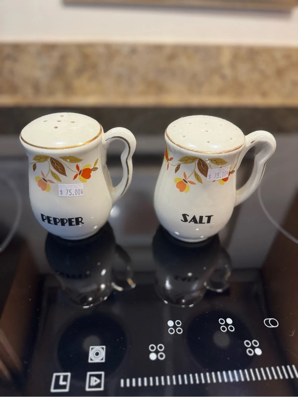 Cream Floral Salt and Pepper Shaker Set - Cream